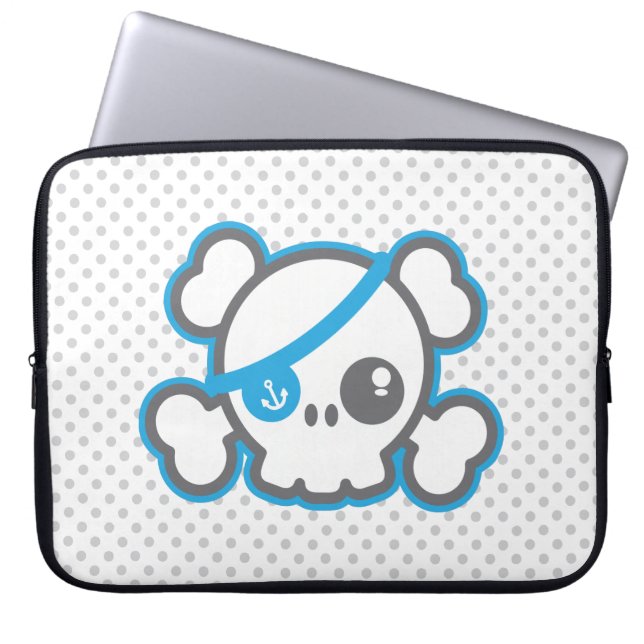 Kawaii Pirate Skull-laptophoes Laptop Sleeve (Voorkant)