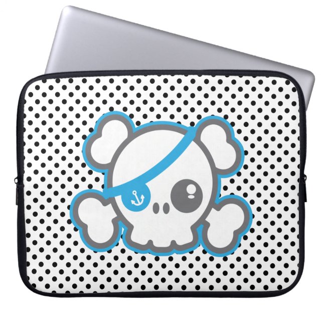 Kawaii Pirate Skull-laptophoes Laptop Sleeve (Voorkant)