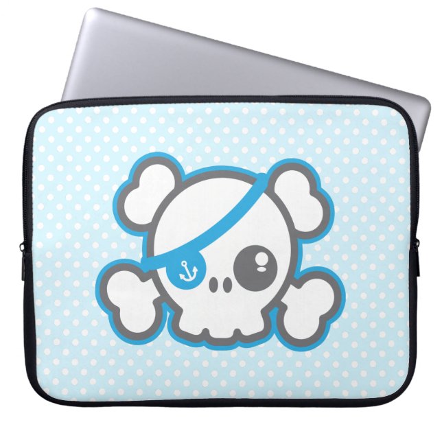 Kawaii Pirate Skull-laptophoes Laptop Sleeve (Voorkant)