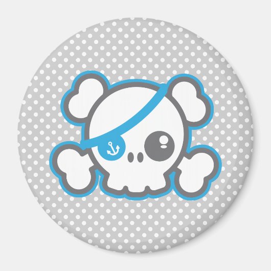 Kawaii Pirate Skull Magnet (Voorkant)