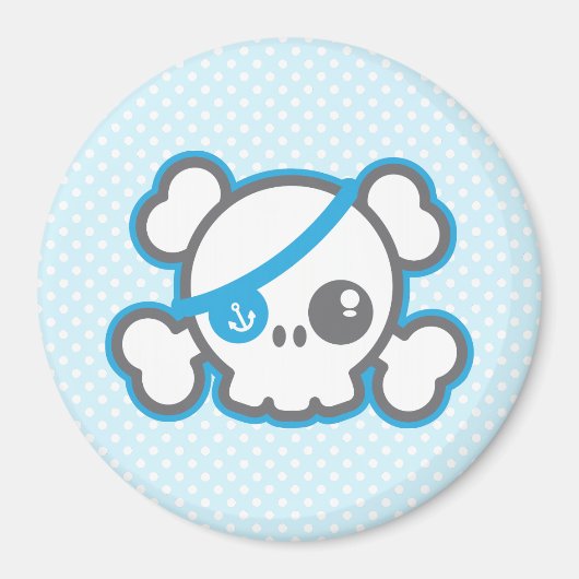 Kawaii Pirate Skull Magnet (Voorkant)