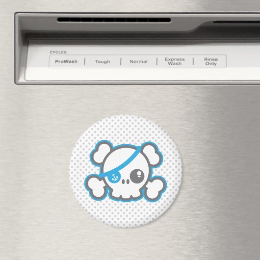 Kawaii Pirate Skull Magnet (Insitu (Vaatwasser))