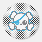 Kawaii Pirate Skull Magnet (Voorkant)