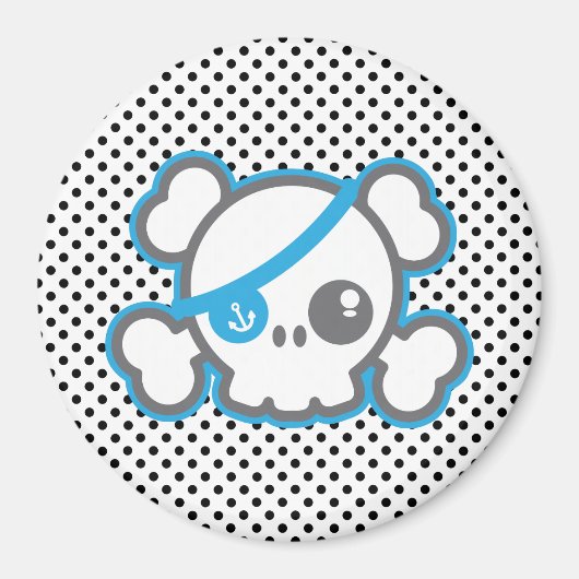 Kawaii Pirate Skull Magnet (Voorkant)