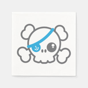 Kawaii Pirate Skull Napkins Servet