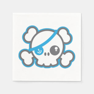 Kawaii Pirate Skull Napkins Servet