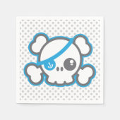 Kawaii Pirate Skull Napkins Servetten (Voorkant)