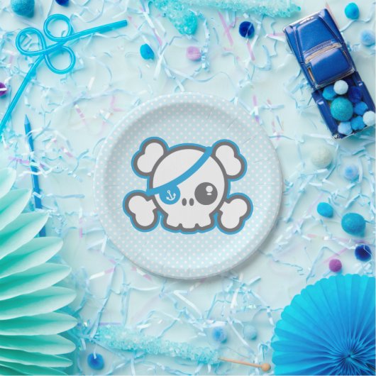 Kawaii Pirate Skull Paper Borden Papieren Bordje (Feest)
