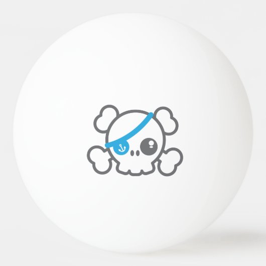 Kawaii Pirate Skull Ping Pong Balls Pingpongbal (Achterkant)