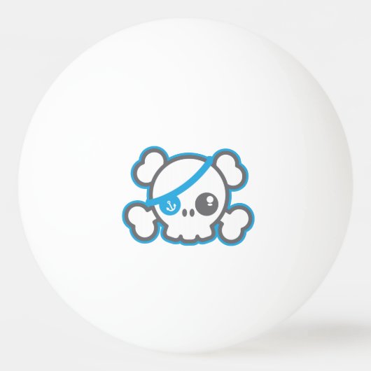 Kawaii Pirate Skull Ping Pong Balls Pingpongbal (Achterkant)