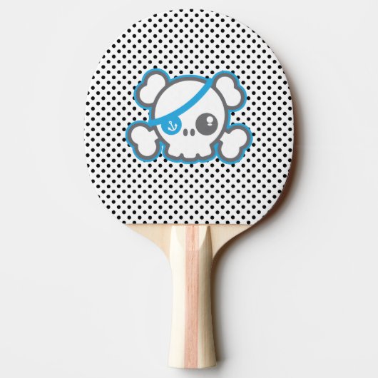 Kawaii Pirate Skull Ping Pong Paddle Tafeltennisbatje (Achterkant)
