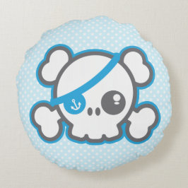 Kawaii Pirate Skull Round Pillow Rond Kussen