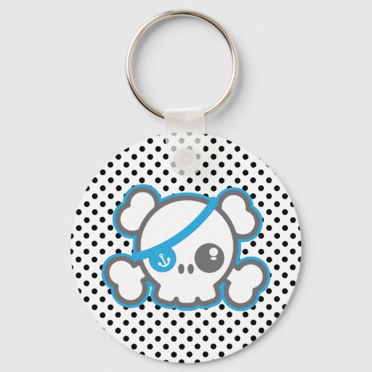 Kawaii Pirate Skull Sleutelhanger (Voorkant)
