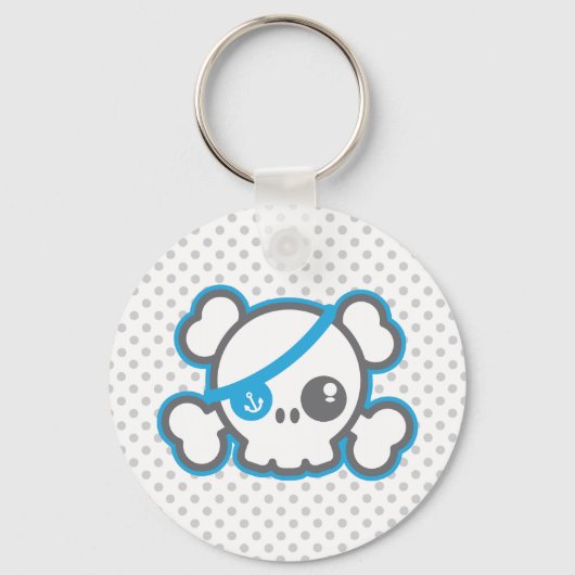 Kawaii Pirate Skull Sleutelhanger (Voorkant)
