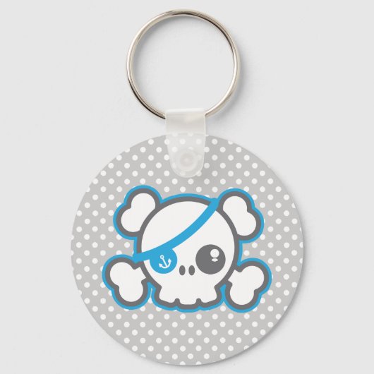 Kawaii Pirate Skull Sleutelhanger (Voorkant)