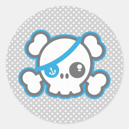 Kawaii Pirate Skull Stickers (Voorkant)