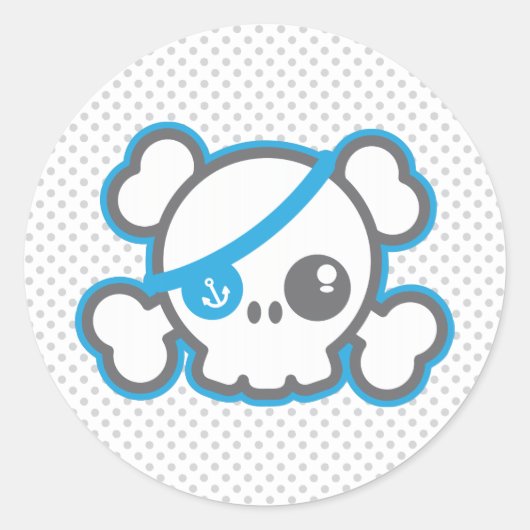 Kawaii Pirate Skull Stickers (Voorkant)