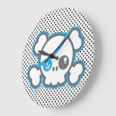 Kawaii Pirate Skull Wall klok (Hoek)