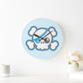 Kawaii Pirate Skull Wall klok (Huis)