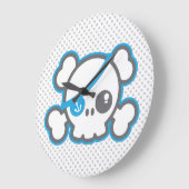 Kawaii Pirate Skull Wall klok (Hoek)