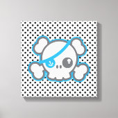 Kawaii Pirate Skull Wrapped Canvas (Voorkant)