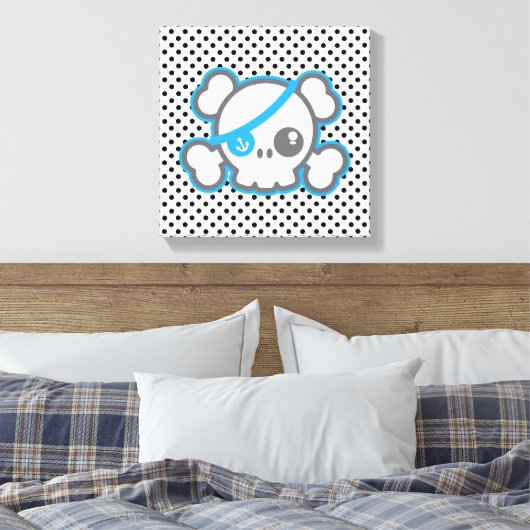 Kawaii Pirate Skull Wrapped Canvas (Insitu (Slaapkamer))