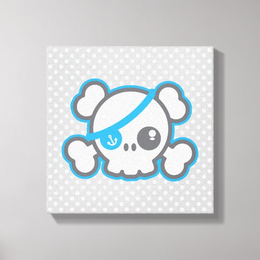Kawaii Pirate Skull Wrapped Canvas (Voorkant)