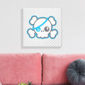 Kawaii Pirate Skull Wrapped Canvas (Insitu (Woonkamer))