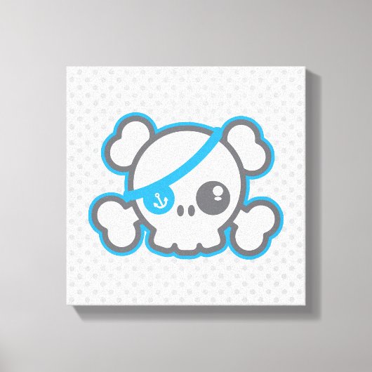 Kawaii Pirate Skull Wrapped Canvas (Voorkant)