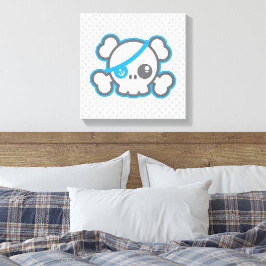 Kawaii Pirate Skull Wrapped Canvas (Insitu (Slaapkamer))