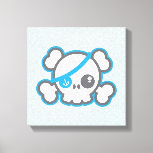 Kawaii Pirate Skull Wrapped Canvas (Voorkant)