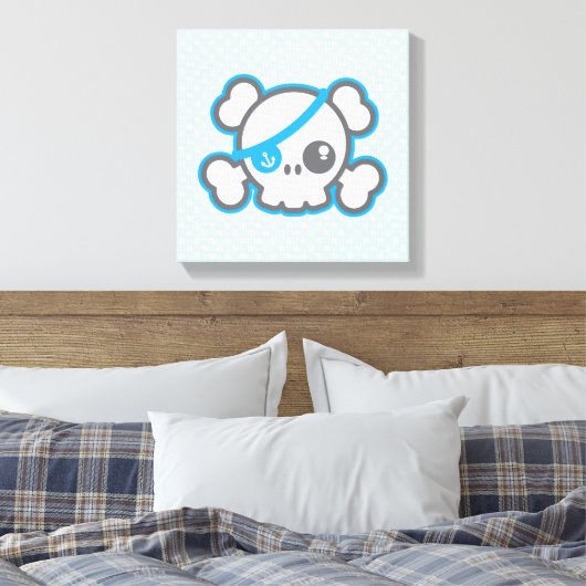 Kawaii Pirate Skull Wrapped Canvas (Insitu (Slaapkamer))