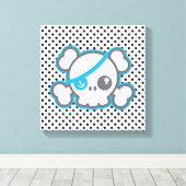 Kawaii Pirate Skull Wrapped Canvas Afdruk (Insitu (Houten vloer))