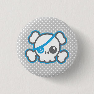 Kawaii Piraten Schedel Knop Ronde Button 3,2 Cm