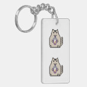 “Kawaii Pixel Art Kat Boba Thee Liefhebber – Grapp Sleutelhanger (Voorkant Links)