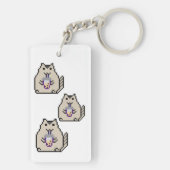 “Kawaii Pixel Art Kat Boba Thee Liefhebber – Grapp Sleutelhanger (achterkant)