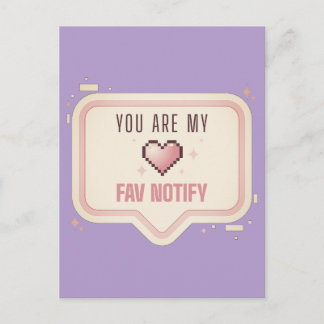 Kawaii Pixel Hart "Je bent mijn favoriete melding" Briefkaart