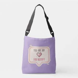 Kawaii Pixel Hart "Je bent mijn favoriete melding" Crossbody Tas