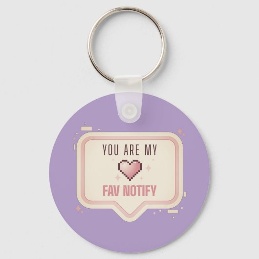 Kawaii Pixel Hart "Je bent mijn favoriete melding" Sleutelhanger (Voorkant)