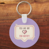 Kawaii Pixel Hart "Je bent mijn favoriete melding" Sleutelhanger (Voorkant)