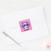 Kawaii Pixel Pal Vierkante Sticker (Envelop)