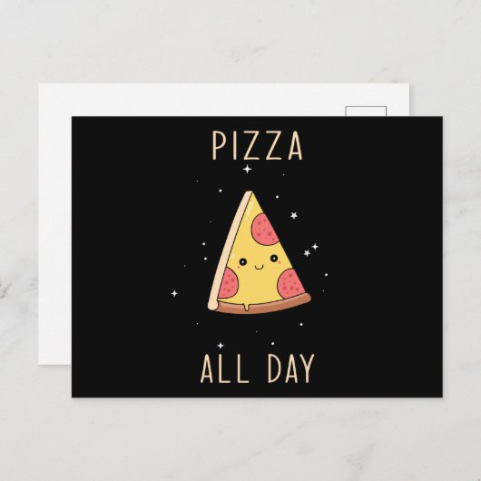 Kawaii Pizza Briefkaart (Voorkant / Achterkant)