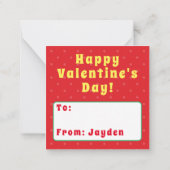 Kawaii Pizza Slice Classroom Valentijn Notitiekaartje (Achterkant)