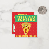 Kawaii Pizza Slice Classroom Valentijn Notitiekaartje (Voorkant / Achterkant in situ)