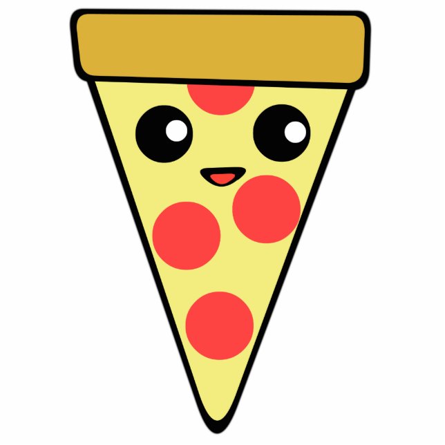 Kawaii Pizza Slice Fotobeeldje Magneet (Voorkant)