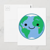 Kawaii Planet Earth Briefkaart (Voorkant / Achterkant)