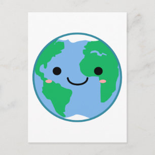 Kawaii Planet Earth Briefkaart