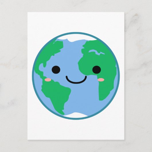 Kawaii Planet Earth Briefkaart (Voorkant)