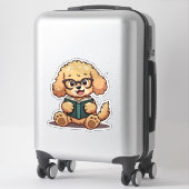 Kawaii Poedel leest een boek Sticker (Koffer)