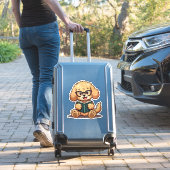 Kawaii Poedel leest een boek Sticker (Koffer Insitu)